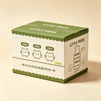 Boîte à lait imprimée avec des dessins animés mignons personnalisés, production en 72h, carton blanc recyclable, carton ondulé pliable, vente en gros