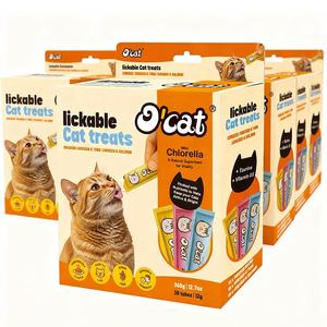 Nueva llegada de comida para gatos, venta al por mayor, 3 en 1, caja húmeda para gatos, golosinas para bocadillos para gatos, pollo cremoso, salmón, atún, sabores personalizados - Product Image 1