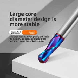 Hoge Precisie Twee Fluiten Kogelneus Molen Ronde Sferische Kogelneus Frees Hrc65 Met Nano Blauwe Coating - Product Image 6