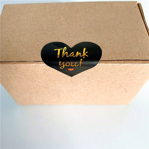 100 Pcs/lot Thank <span class=keywords><strong>you</strong></span> Red Heart design Hot Stamping Kraft Paper Labels - Product Image 6