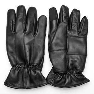 Gants de moto en cuir de mouton, longueur poignet, pour usage quotidien en hiver, style uni, écologiques, compatibles écran tactile, pour la pêche à la ligne et le cyclisme - Product Image 2