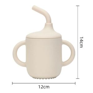 Custom Logo BPA-Free Double Handles Large Capacity Baby Silicone Modern Solid Washable Water Children's Drinking Feeding Cup - Product Image 4