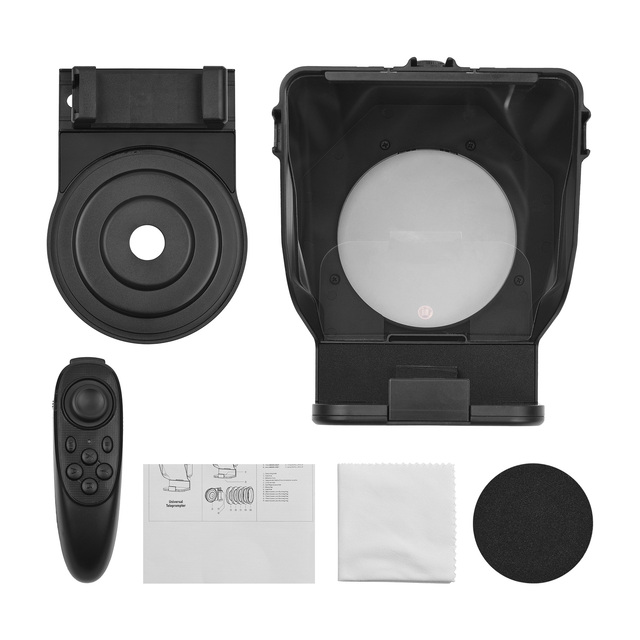 KAMPHO Portable Smartphone Teleprompter Prompter with Phone Holder Remote Control for Video Recording Live Streaming Interview