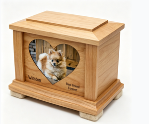 Wooden <strong>Pet</strong> Cremation Urn with Heart Photo Frame Custom Engraved Name Personalized Dog Cat Ashes Funeral <strong>Memorial</strong> Keepsake <strong>Box</strong> - Product Image 5