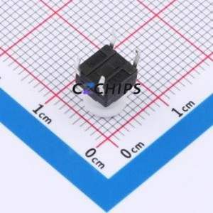 TSW06111-080B331CA-003E Tactile Switch Through hole-4P,6.1x6.1mm Switch Single Pole Single Throw Round Button 1.8N 6.1mm - Product Image 2