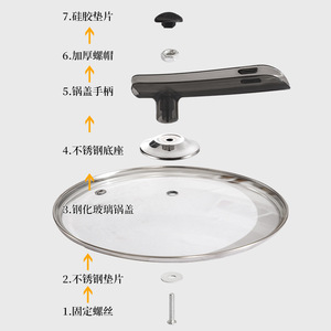 Accessoires pour poignée de couvercle de pot, anti-brûlure, poignée longue universelle pour couvercle en verre avec fonction de support pour usage en cuisine - Product Image 5