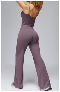 Set da Jogging da donna gilet sportivo pantaloni larghi <span class=keywords><strong>2</strong></span> pezzi Set morbido tessuto Flare leggings da ginnastica <span class=keywords><strong>sport</strong></span> <span class=keywords><strong>sport</strong></span> Yoga Set - Product Image 5