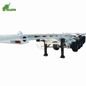 Trung Quốc 2 + 3 trục 20ft + 40ft siêu liên kết liên kết phẳng xe tải Trailer Đôi Kéo Container phẳng Trailer bán - Product Image 5