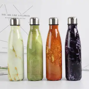 eco friendly products 2023 cola shape Double Wall metal Stainless Steel Vacuum Insulated Water Bottle with Cock Bottom 500ml