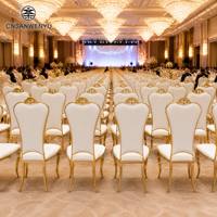 Chaises de banquet de luxe en acier inoxydable doré pour mariage, hôtel, restaurant, fête et événements – Vente en gros