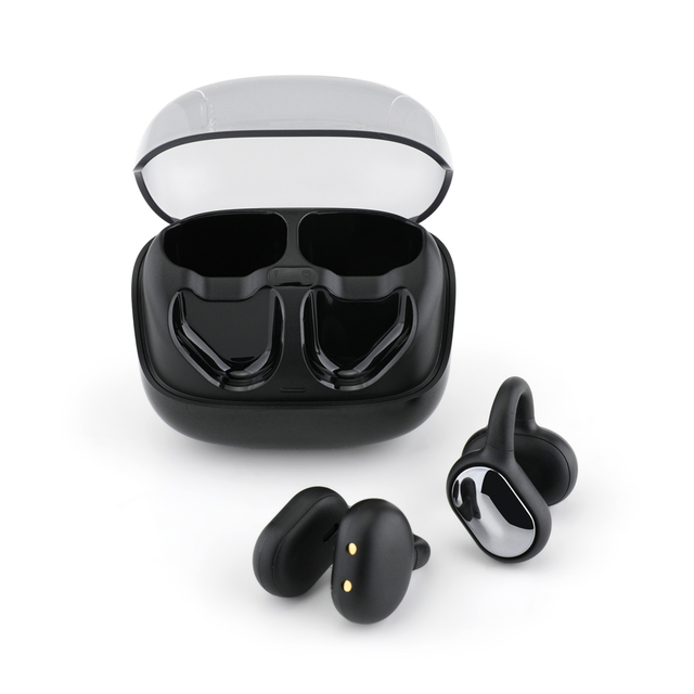 New Mini Wireless Clip-On Earbuds for Bluetooth 5.3 Open Ear Bone Conduction Headphone LED Battery Indicator for Gaming JL