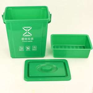 <b>Kitchen</b> Waste <b>Bin</b> Large Capacity <b>Plastic</b> With Lid Rectangular Indoor Use Food Waste Separation - Product Image 1