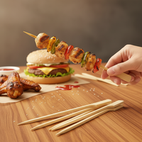 Lot de 50 brochettes jetables en bambou pour hamburgers, sandwichs et grillades, personnalisables