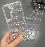 Sac à dos en forme de diamant à blocs de couleur 3D, best-seller de l'usine BAILI, coque de téléphone composite à clipser deux-en-un pour iPhone 11 12 16 17