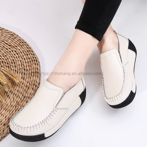 Women's Spring Autumn Thick-Soled <b>Shoes</b> Women's Genuine Mid-Heel Mother's <b>Shoes</b> With Wedge Heel for <b>Height</b> <b>Increase</b> - Product Image 1