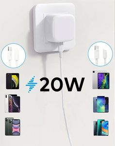2 in 1 Charger <b>Adapter</b> EU US UK AU <b>Plug</b> with Cable PD 20W USB <b>C</b> Fast QC3.0 Mobile Phone Wall Charger Block for Phone 16/15/14/13 - Product Image 3