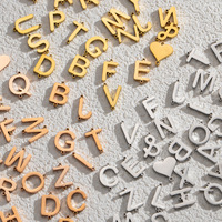 Breloques tendance en acier inoxydable avec initiales A-Z et double boucle pour la création de colliers et bracelets DIY, fabrication de bijoux permanents