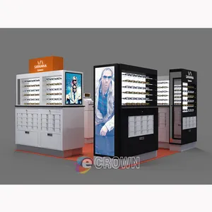 Wooden optical For mall Rotating cabinet Display shop optical kiosk OEM