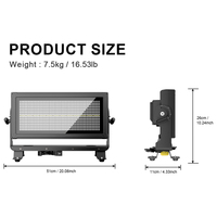 SHEHDS 350w Projecteurs stroboscopiques d'extérieur LED RGB Nouveaux étanches Contrôle DMX RDM Éclairage de scène à faisceau large IP65 Lumière de discothèque