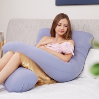 Oreiller de maternité ergonomique en forme de U avec logo personnalisé, gel rafraîchissant, soutien de grossesse, en coton PP et fibres respirantes