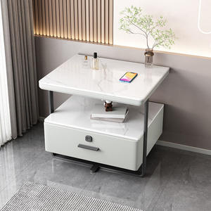 Muebles Italianos Modernos de Lujo para el Hogar, Mesita de Noche Inteligente con Iluminación LED, Mesita de Noche Multifuncional con Cerradura de Huella Dactilar - Product Image 3