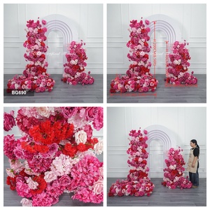Décoration murale de mariage, arrangement floral, toile de fond pour événements et cérémonies, fleurs artificielles en soie, décoration élégante pour Noël - Product Image 3