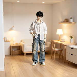 Bambola BJD in Resina Personalizzata Scala 1/3 Maschile con Articolazioni a Sfera e Outfit Streetwear Audace per Collezionisti - Product Image 3