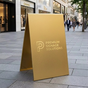 Insegna a Forma di A in Acciaio Corten con Effetto Testurizzato Speciale, Insegna Stabile per Esterni - Product Image 5