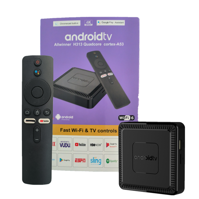 2025 Q7 H313 Smart TV Box 2GB 8GB 16GB Android 10 Dual Wifi With Voice Remote Control 4K Android Tvbox Fire Tv Stick Set-top Box