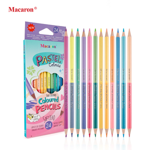 Macaron đôi đã kết thúc Thiết kế 12 bút chì cung cấp 24 màu sắc thiết lập cầu vồng colour bút chì phác thảo Bút Chì Màu thiết lập - Product Image 2