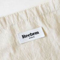 Étiquette en coton blanc imprimé, écologique et douce pour la peau, durable pour le lavage, logo personnalisé disponible