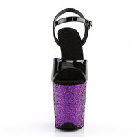 Sandales à plateforme à paillettes de 20 cm pour femmes, chaussures de pole dance, dessus en PU, semelle extérieure en PVC, talons sexy pour la pole dance