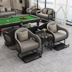 Canapé et fauteuil de billard en cuir, mousse à densité moyenne, durable, résistant à l'eau, usage commercial et bureautique - Product Image 1