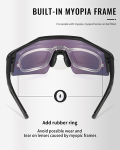 แว่นกันแดดแบบกำหนดโลโก้ได้ ป้องกันรังสียูวี 400 สำหรับกิจกรรมกลางแจ้ง แว่นตากีฬาแบบมีสี แว่นตาปั่นจักรยานเสือภูเขา แว่นตาปั่นจักรยานบนถนน ได้รับมาตรฐาน CE - Product Image 4
