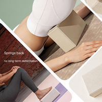 Bloc de yoga rose en mousse EVA haute densité, dureté 50 Shore, pour studio de Pilates, 230x150x75mm, 280g, bords antidérapants, fabrication industrielle