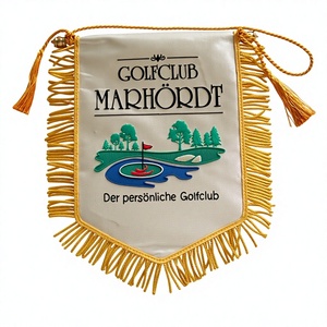 Bandera Nacional Bordada a Mano con Patrón Cuadrado Personalizado, Doble Cara, para Coser, con Bordado Clásico de Hilo Metálico - Product Image 1