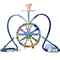 Nouveau design 2026 – Chicha portable en acrylique coloré avec double tuyau et crochet, écologique et durable, vente en gros