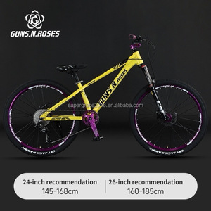 Bicicleta de Montaña con Ruedas de 24/26 Pulgadas, Horquilla de Aleación de Aluminio con Suspensión, Capacidad de Carga de 75 kg, 8 Velocidades, Frenos de Disco Dobles para Descenso - Product Image 1