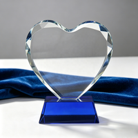 Fabricant de trophées en cristal en forme de cœur, trophées personnalisés, récompenses en cristal en forme de cœur, plaque vierge, trophée en verre, récompenses en cristal, souvenir