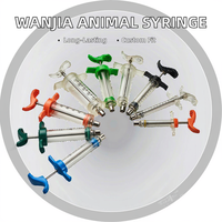 WANJIA WJ202 Alat Suntik Veteriner Plastik 50mL yang Dapat Disesuaikan dengan Luer Lock, Injektor 20ml Bahan TPX untuk Perawatan Hewan