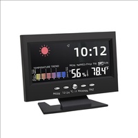 Calendrier perpétuel, horloge à écran couleur, affichage de la température et de l'humidité, prévisions météorologiques, rétroéclairage LCD, réveil, horloge à grand écran