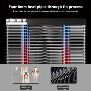 4 heatpips RGB CPU คูลเลอร์หม้อน้ำเงียบ PWM 4PIN สำหรับ LGA 1150 1151 1155 1200 1366 X79 X99 AM3 AM4 ARGB 4 heatpipe RGB C - Product Image 6
