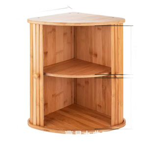 Bamboo Corner Shelf Storage Rack For <b>Kitchen</b> Cabinet Organizer With Two Tiers And Natural Finish - Product Image 1