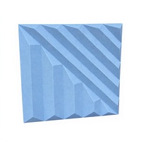 Panneau acoustique 3D angulaire moderne en fibre de polyester 50x50cm, réduction du bruit 0.9 NRC, design écologique pour hall et bureau