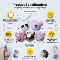 Mini écouteurs TWS avec cordon et motif de dessin animé mignon, étanches IPX-3, charge Type-C, 5 formes d'animaux