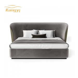 <span class=keywords><strong>Letto</strong></span> Moderno di Lusso in Velluto <span class=keywords><strong>Grigio</strong></span>, Misura King Size, Morbido, Arredamento Camera da <span class=keywords><strong>Letto</strong></span>, <span class=keywords><strong>Letto</strong></span> <span class=keywords><strong>Matrimoniale</strong></span> in Pelle Opaca - Product Image 5