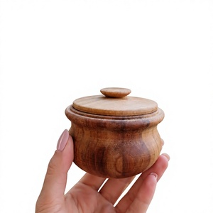 Natural Wooden Classic <b>Storage</b> <b>Jar</b> with Lid 250mL Capacity Eco-Friendly Durable <b>Kitchen</b> <b>Storage</b> Container <b>for</b> Spice Home Use - Product Image 4