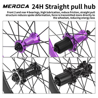 Jeu de roues MEROCA 20 pouces 406 451 349, profondeur de jante 40 mm, pour vélos pliants Brompton Dahon BMX, moyeu arrière 24 trous, frein V / à disque