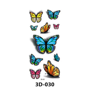 Hot Selling Wasser transfer Sexy 3d Schmetterling Blume Wasserdichte und schweiß feste Tattoos Aufkleber für Frauen Körper dekoration - Product Image 5