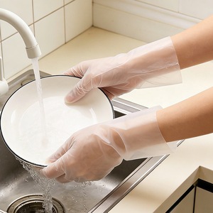 Disposable TPE Gloves L Size 0.05-0.1mm Thickness Solid Color For Household Cleaning Dishwashing Hairdressing Beauty Use - Product Image 2